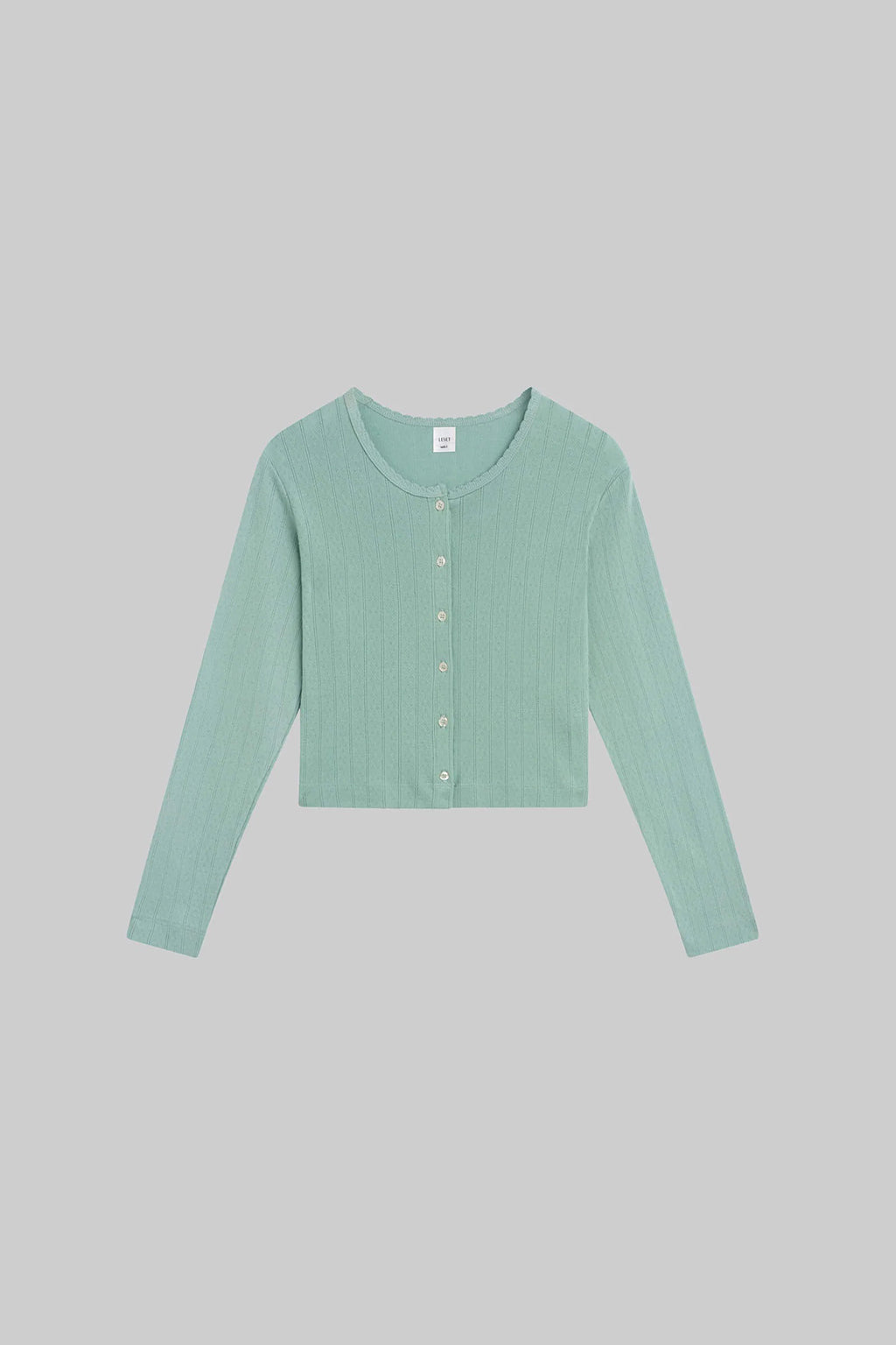 POINTELLE CROP CARDIGAN