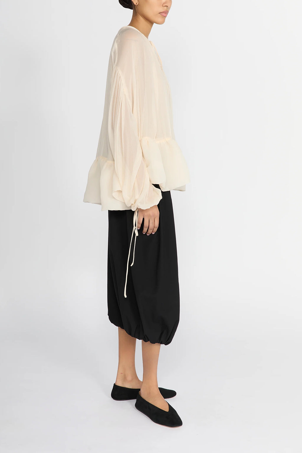 PEPLUM CHIFFON BLOUSE