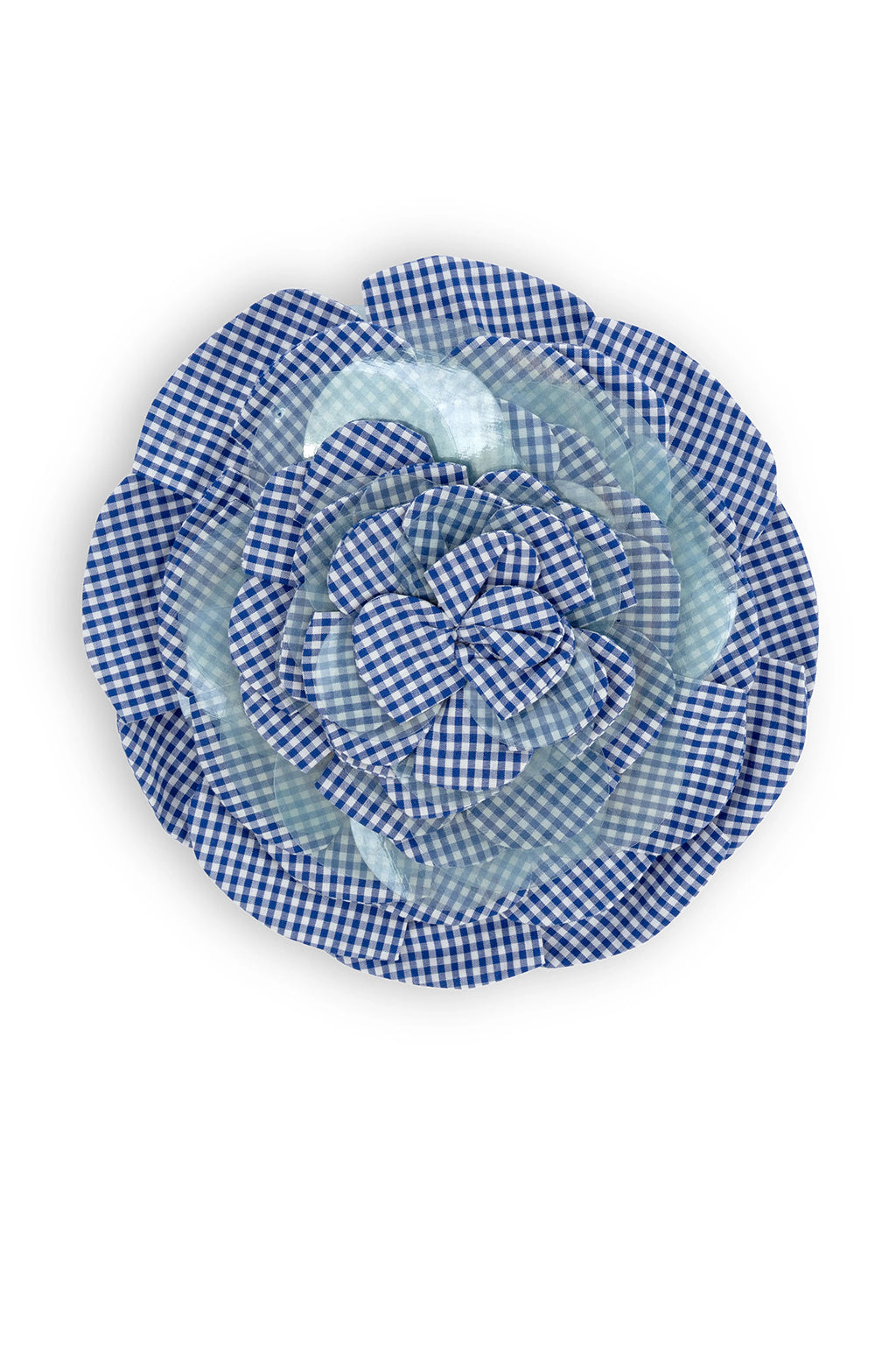 MICRO VICHY EMBROIDERED BROOCH