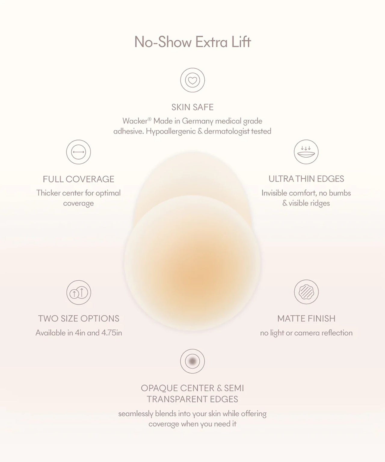 NO SHOW ADHESIVE EXTRA LIFT NIPPLE COVERS NO.7 BRONZE