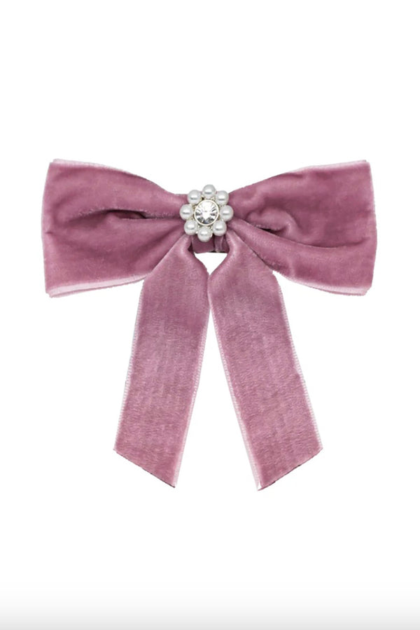 MINI ICONIC VELVET BOW BARRETTE