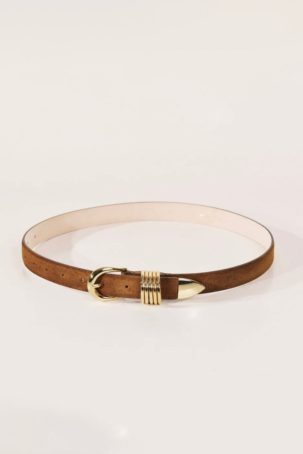 HOLLYHOCK BELT IN OCHRE SUEDE & GOLD