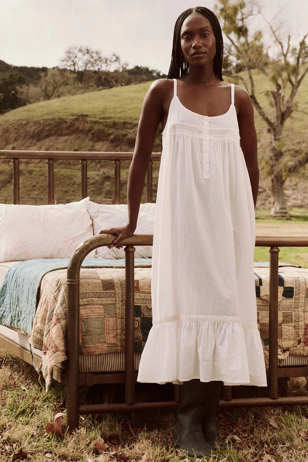 THE EYELET RUFFLE TANK NIGHT DRESS