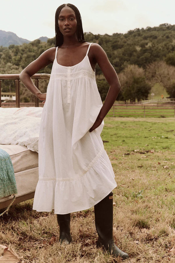 THE EYELET RUFFLE TANK NIGHT DRESS