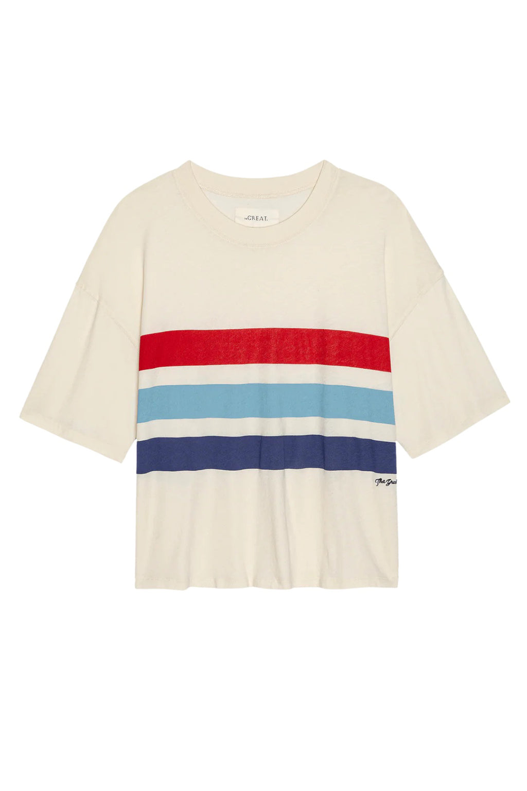 THE TRACK CREWNECK TEE IN SALTWATER STRIPE *pre-order*