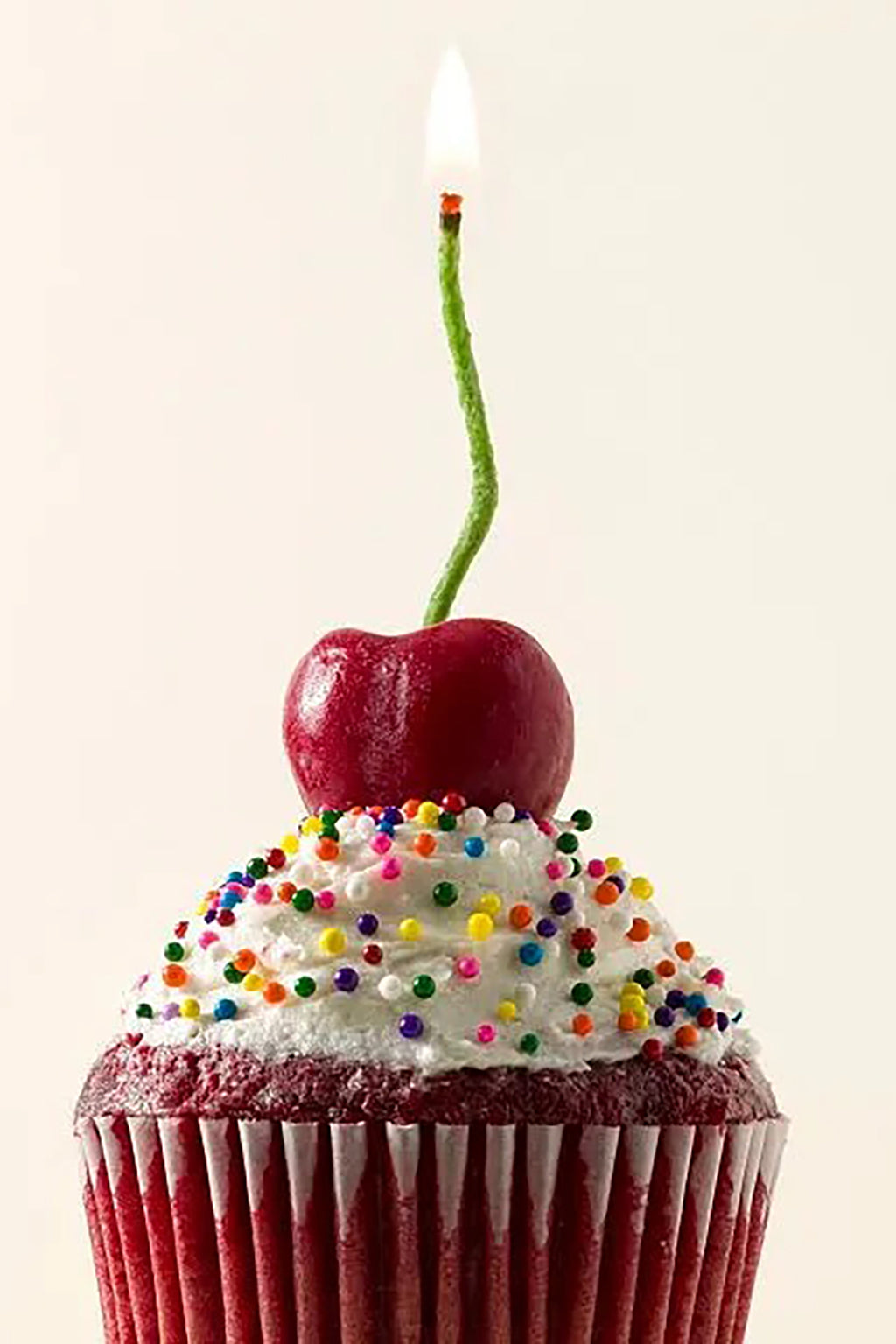 DARK RED CHERRY BIRTHDAY CANDLES - SET OF 10