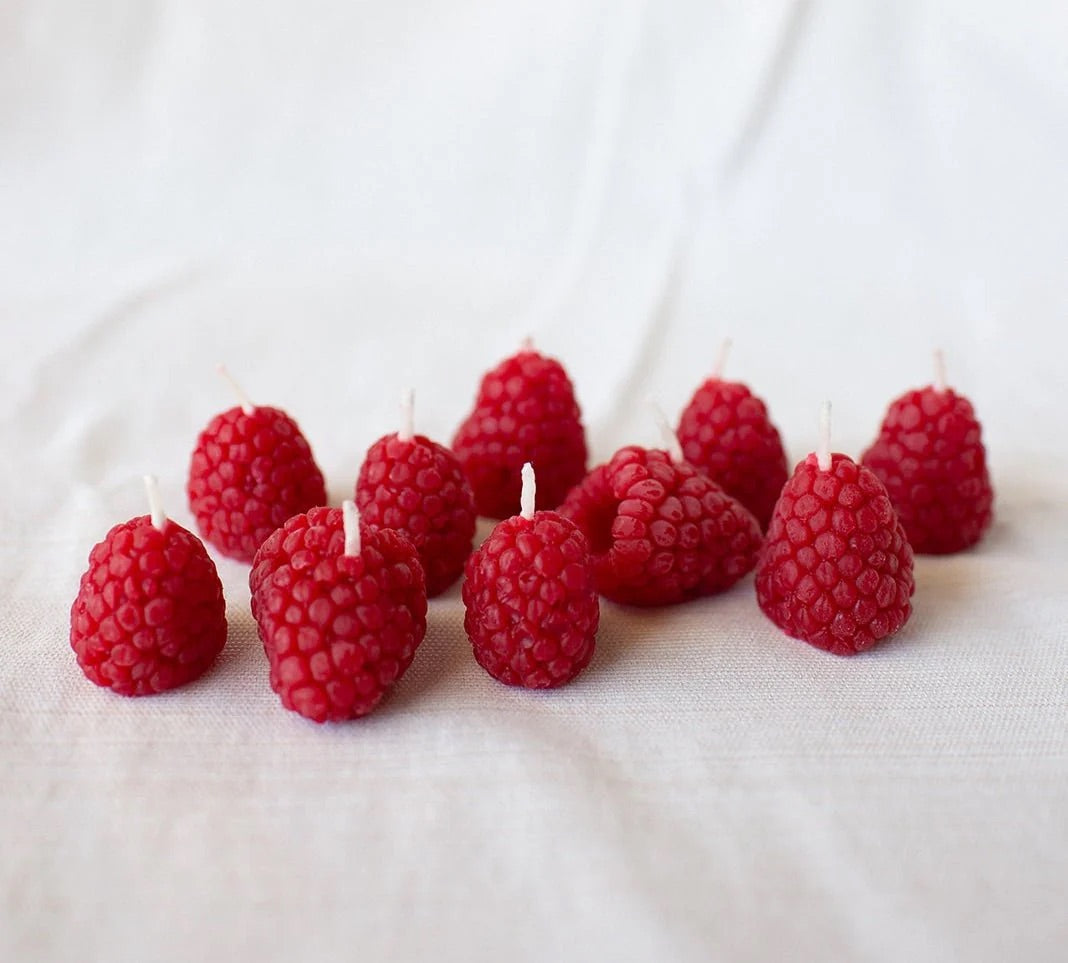 RASBERRY BIRTHDAY CANDLES - SET OF 10