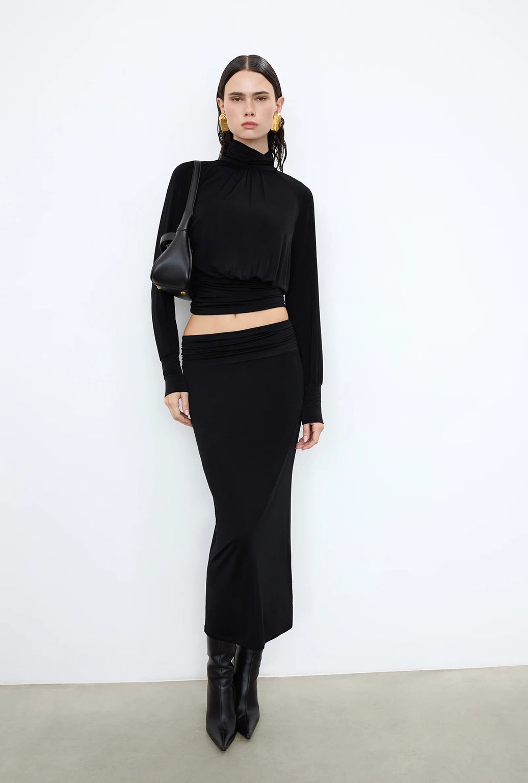 ELSA LIQUID JERSEY MIDI SKIRT