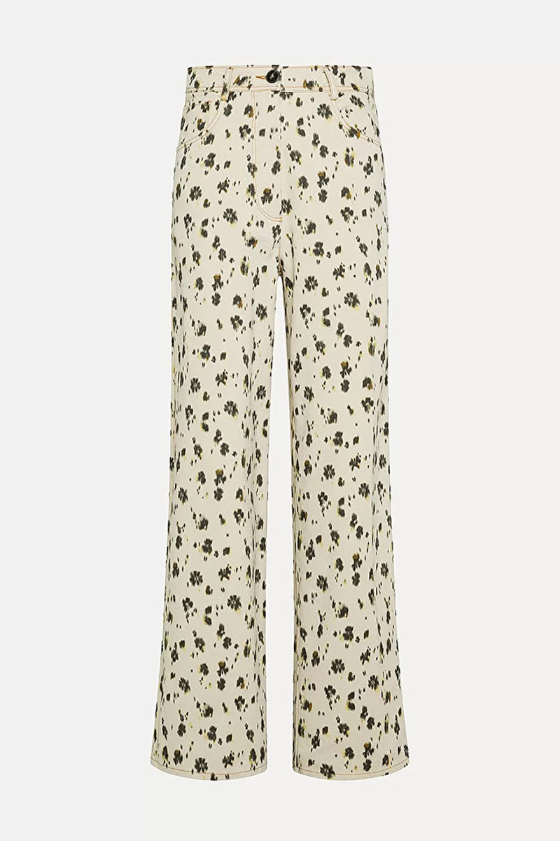 WIDE LEG JEANS WITH A "les fleurs camou" PRINT