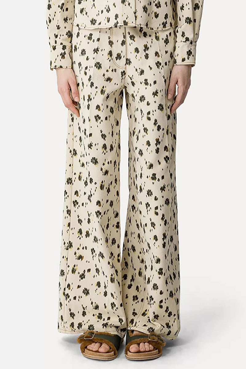 WIDE LEG JEANS WITH A "les fleurs camou" PRINT