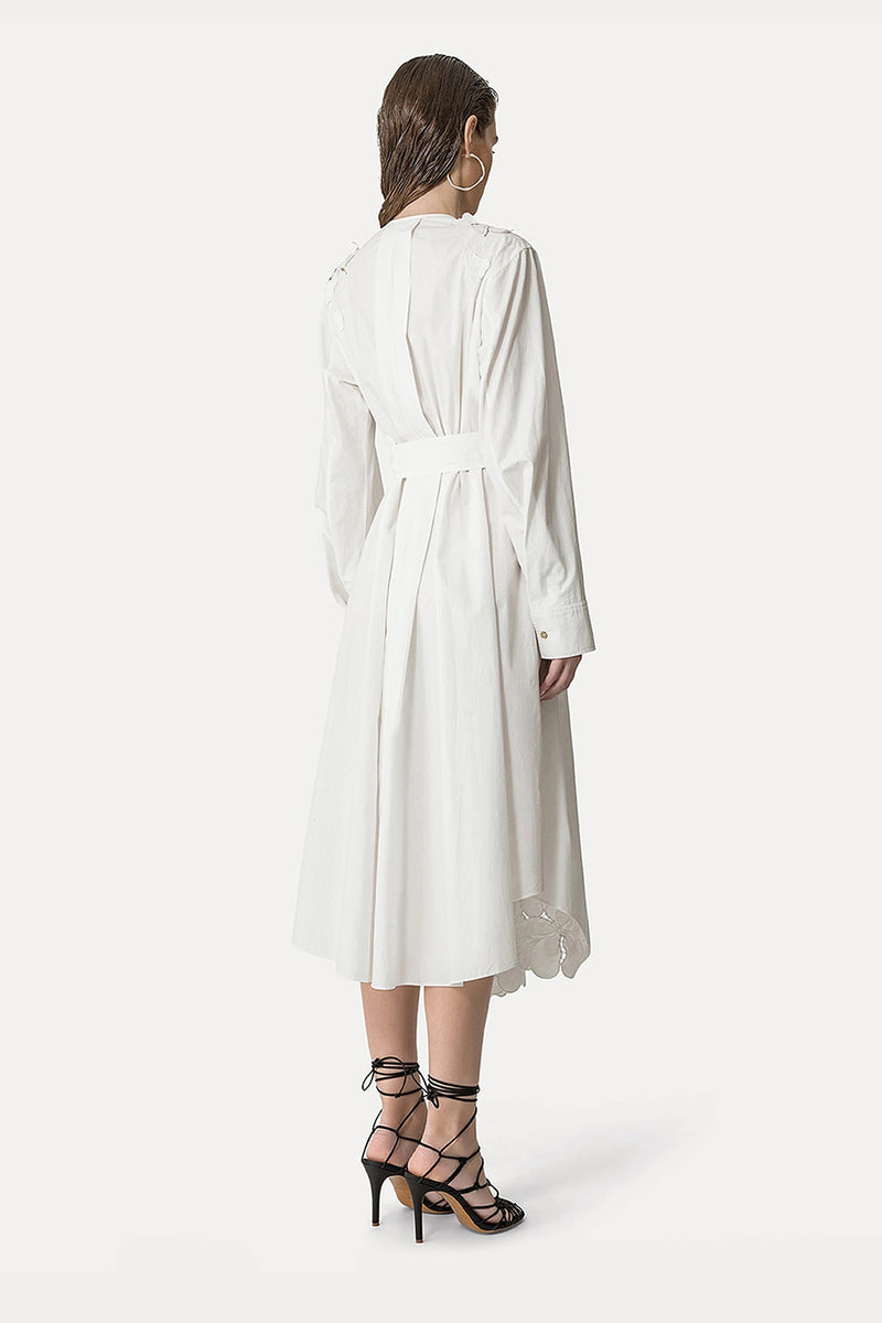 "EN FLEUR" EMBROIDERY COTTON POPLIN DRESS