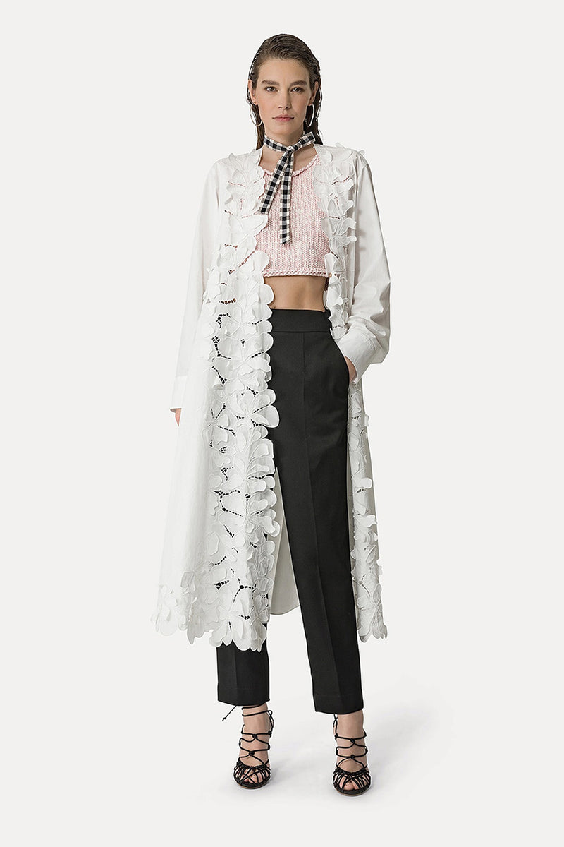 "EN FLEUR" EMBROIDERY COTTON POPLIN DRESS