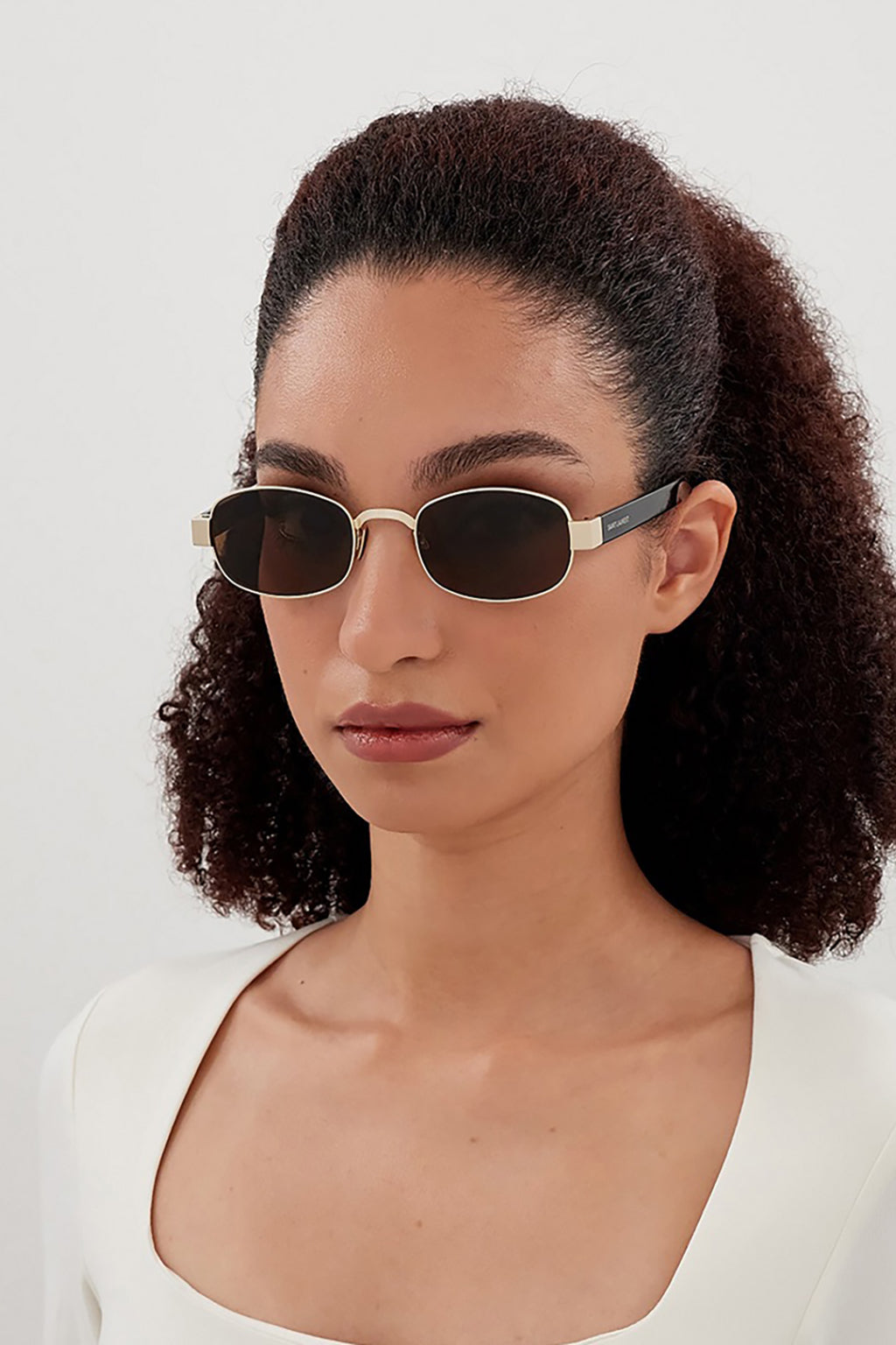 SAINT LAURENT GOLD RIM SUNGLASSES