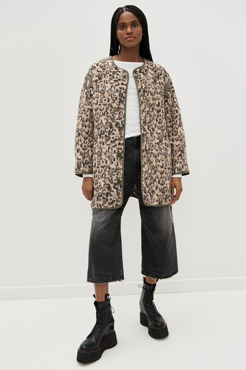 LEOPARD KNIT COAT