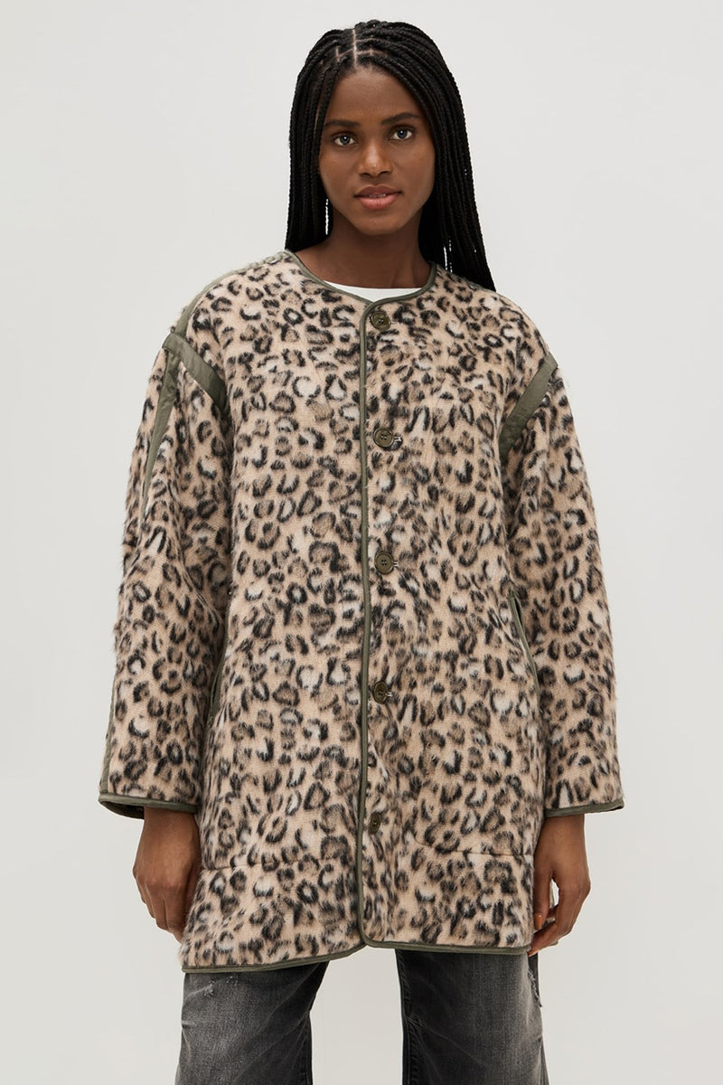 LEOPARD KNIT COAT