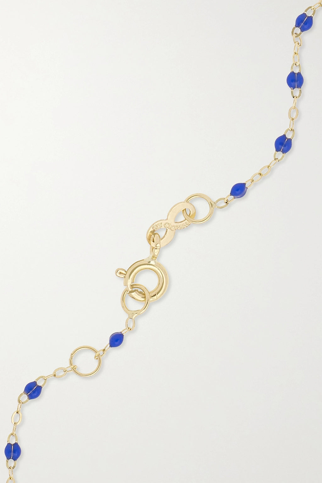 BRACELET CLASSIQUE ŒIL CLASSIQUE GIGI EN RÉSINE 18 CARATS ET OR JAUNE BLEU