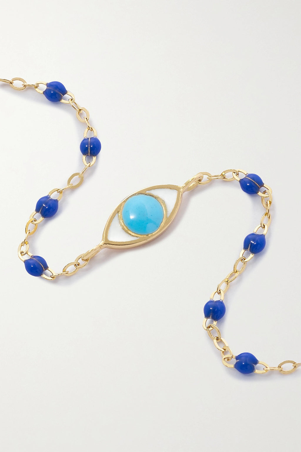 BRACELET CLASSIQUE ŒIL CLASSIQUE GIGI EN RÉSINE 18 CARATS ET OR JAUNE BLEU