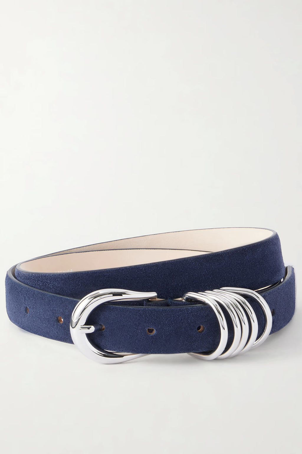HOLLYHOCK BELT IN NAVY SUEDE & SILVER