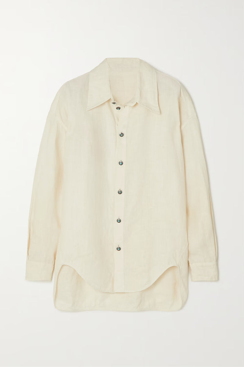 AMY LINEN SHIRT IN WHITE - SIZE 44
