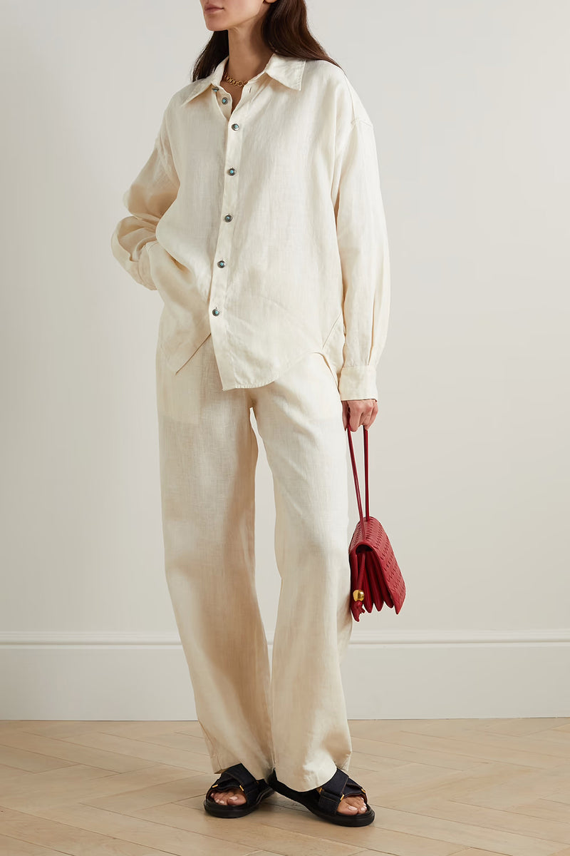 AMY LINEN SHIRT IN WHITE - SIZE 44