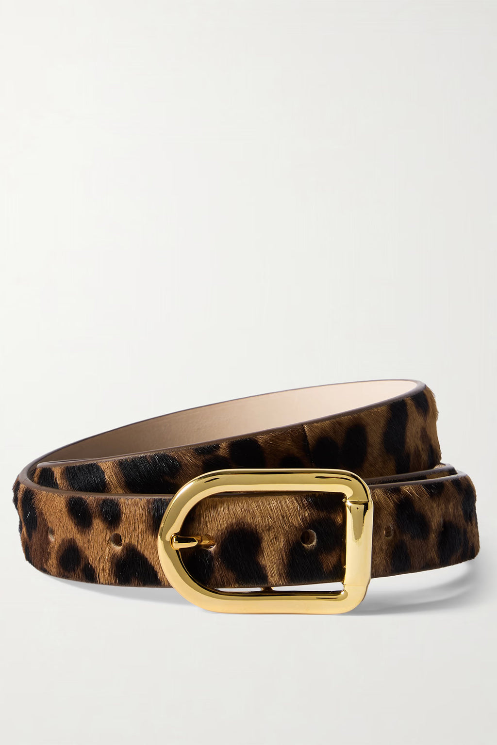 MIJA BELT IN DARK JAGUAR CALF HAIR & GOLD HARDWARE