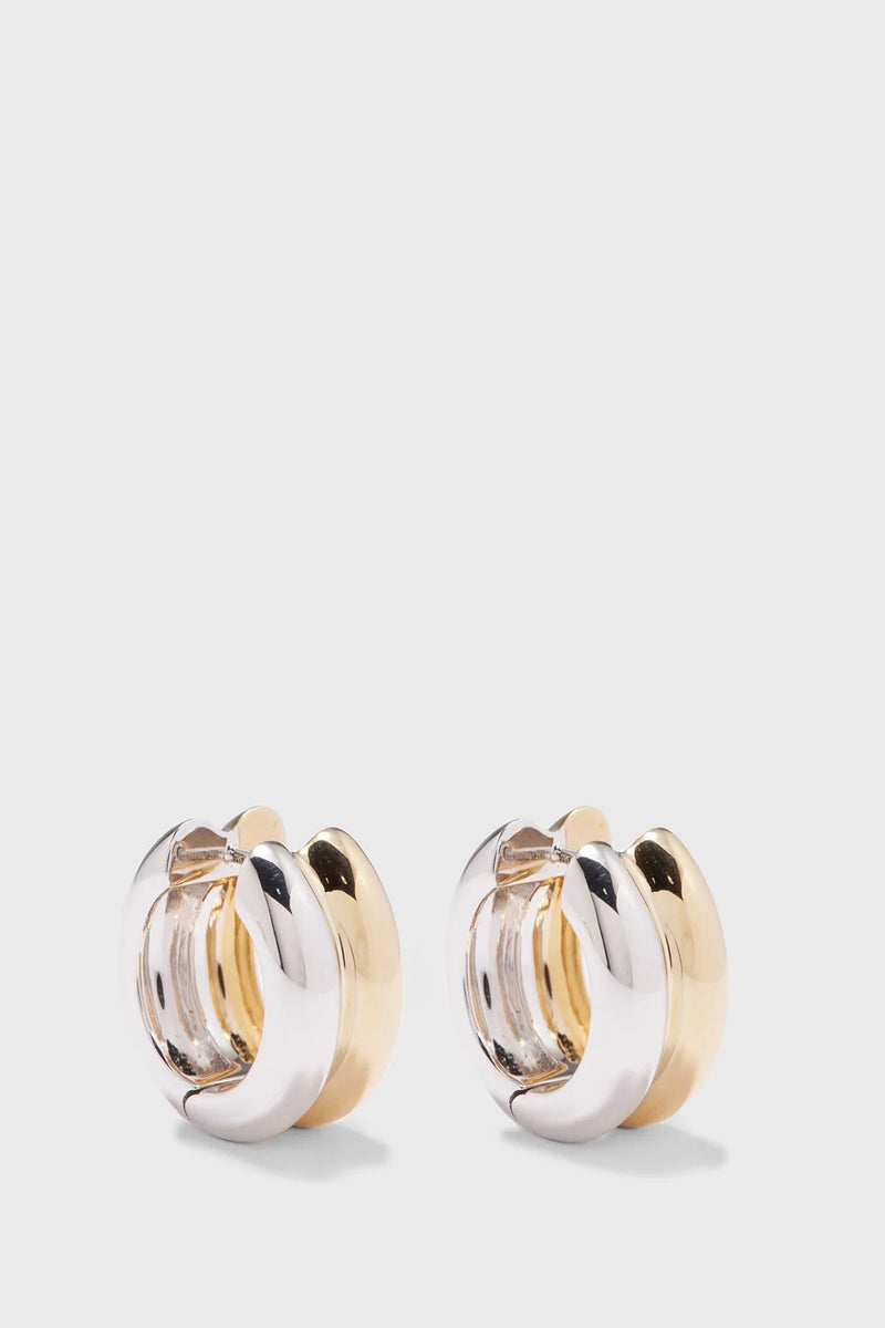 PAIR OF DUAL GOLD HUGGIE HOOP EARRINGS