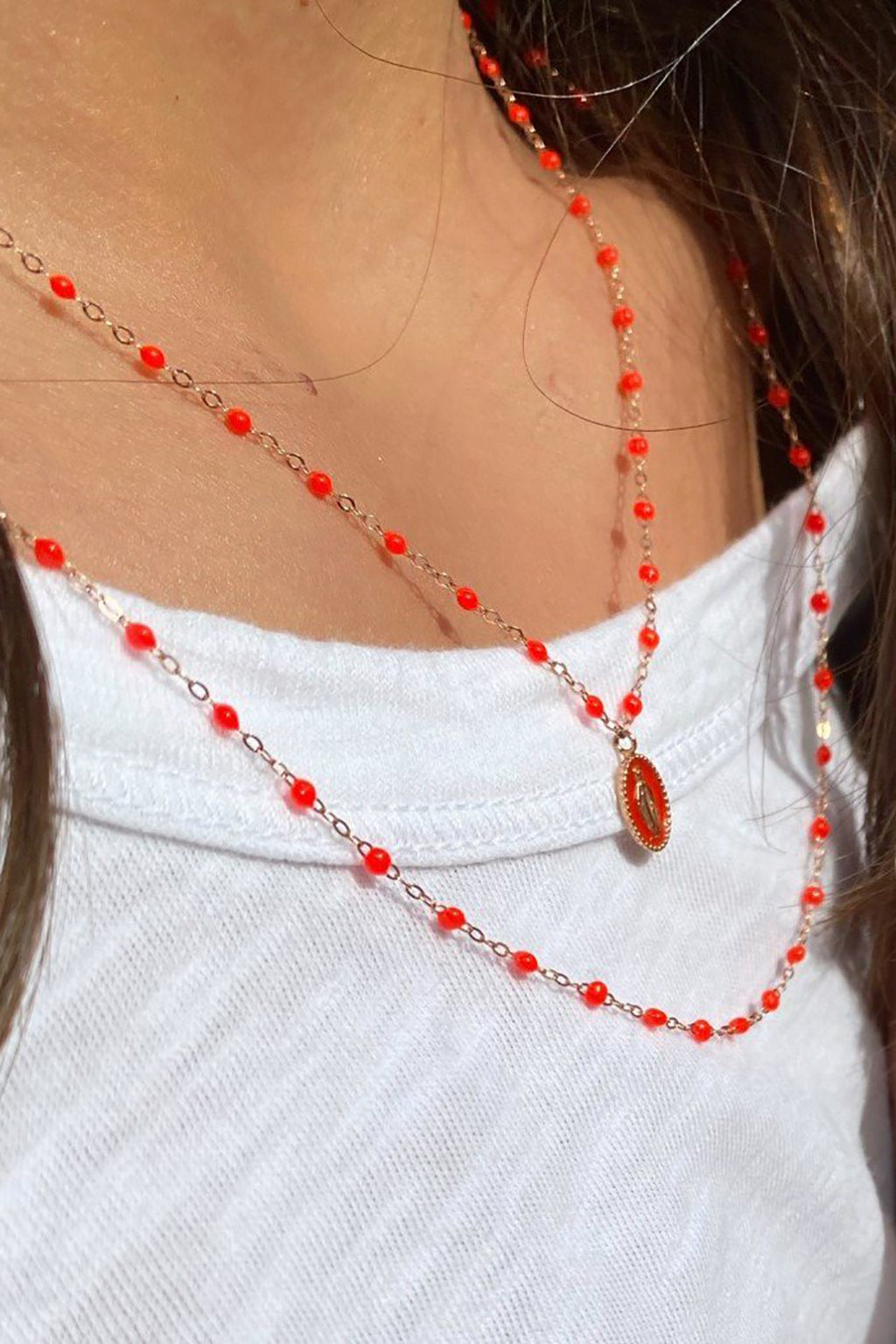 CLASSIC 20" GIGI NECKLACE IN CORAL